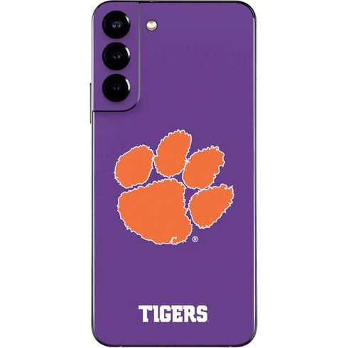 Clemson University Tiger Print Purple Galaxy S22 Plus Skin